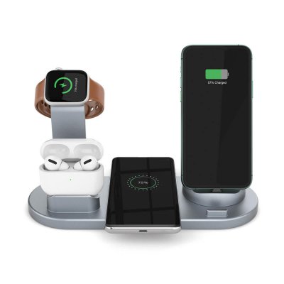 4 In 1 Qi Wireless Charger Phone Charger Watch Charger Earbuds Charger for Qi-enabled Smart Phones for iPhone for Samsung Apple Watch Apple AirPods Pro C
