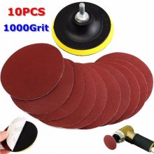 10pcs 4 Inch 1000 Grit Sandpaper with Backer Pad and Drill Adapter COD