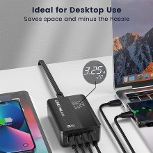 [GaN Tech] LDNIO PD65W 4-Port USB PD Charger Dual USB-A+Dual USB-C QC3.0 PD3.0 PPS AFC FCP SCP Fast Charging Desktop Charging Station EU Plug US Plug for iPhone 12 13 14 14 Pro for Samsung Galaxy S23