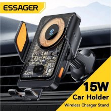 Essager T11 15W 10W 7.5W 5W Wireless Charger Car Phone Holder Air Vent Mount Stand for iPhone 15 14 13 12 for Huawei Mate60 Pro for Samsung Galaxy S23 CO