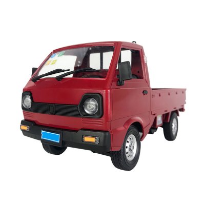 WPL D12 MINI 1/16 2.4G 2WD Full Scale Red RC Car On-Road Electric Truck Vehicle Models With LED Light RC Car Cargo Box Shell COD