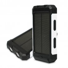 8000MAH Waterproof Solar Power Bank Solar Charger Built In Compass Dual USB Portable 2 LEDs Light COD