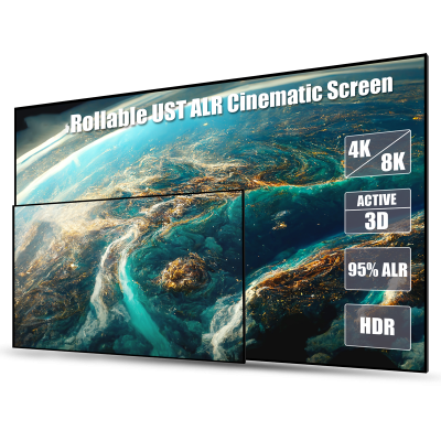 AWOL 120Inch ALR Projector Cinematic Screen UST 16:9 170° Viewing Angle Ambient 95% Ceiling Light Giant Cinema Screen COD