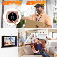 4.5 inch Peephole Video Doorbell Door Camera Viewer with LCD Screen Display Wide Angle Cat Eye Motion Detection Visitor Record Ring Visual Door Bell COD