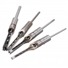 Drillpro 4pcs Square Hole Drill Bits Woodworking Auger Mortising Chisel Set Kit 1/4 to 1/2 Inch Tool Set COD