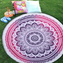 1M/1.5M Round Beach Towel Tassel Tapestry Yoga Mats Blankets Home Fitness Decoration Accessories COD