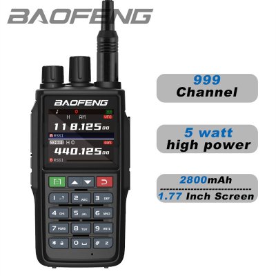 Baofeng UV-22L 5W Dual Band Walkie Talkie 1.77inch Screen 999 Channels 2800mAh NOAA Type-C Rechargeable Portable Amateur Radio Handheld Transceiver COD