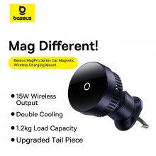 Baseus MagPro Series 15W 10W 7.5W 5W Wireless Magnetic Car Phone Charger Holder Fast Wireless Charging Bracket Car Air Vent for iPhone 15 14 13 for Huawei Mate60 Pro for Samsung Galaxy Z Flip4 for Xia