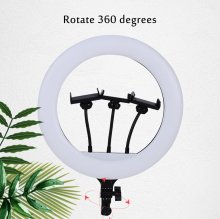18 inch LED Ring Fill Light with Phone Clip 6500K Dimmable for Camera Makeup Selfie COD