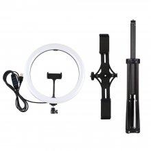 PULUZ PKT3066B 10.2 Inch Dimmable LED Selfie Video Ring Light with PU457B Tripod for Youtube Tik Tok Live Streaming COD