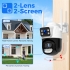 WS418B 4K 8MP Dual Lens Outdoor WiFi Camera Wireless PTZ Security ONVIF H.265+ Cam Night Vision AI Humanoid Detection Auto Tracking Two-Way Audio Monitoring IP Cameras