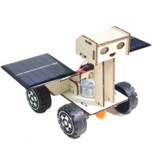 DIY Solar Lunar Rover Car Educational Toy Wooden Kit Solar-Energy Powered Kids Students Children Science COD