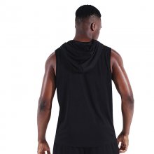Men's Hooded Quick-drying Sports Vest Breathable Elastic Sleeveless Fitness Tank Top for Outdoor Basketball Running Training COD