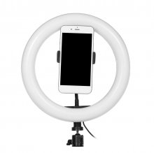 26cm 120 Lamp Beads LED Ring Light 3 Modes Dimmable Selfie Light with Phone Holder for Youtube Stream Video Makeup Live Selfie COD