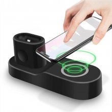US Plug 4 In 1 Qi Wireless Charger Charging Station For Smart Phone/Apple Watch Series/Apple AirPods COD