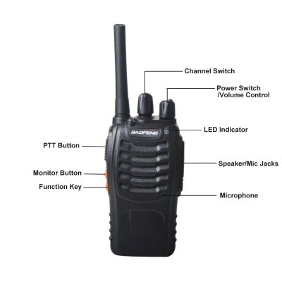 2pcs Baofeng Walkie Talkie BF-88E PMR 0.5W 16CH UHF 446.00625-446.19375MHz 12.5KHz Channel Separation with Charger COD