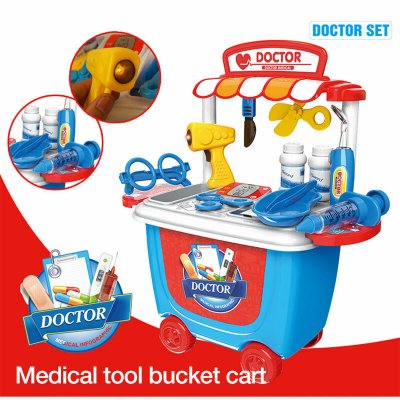 Simulated Small Supermarket Trolley Tool Car Fast Food Car Ice Cream Car Makeup Car Medical Car Barbecue Car Family Toy Set DIY Gifts COD