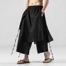 Men's Harem Pants Loose Soft Breathable Asymmetric Skirt Trousers Punk Dress Pants Hiking Travel