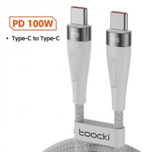 Toocki PD 100W Type-C to Type-C Cable Fast Charging Data Transmission Copper Core Line 1M/2M Long For Samsung Galaxy S22 S22 Ultra Galaxy Z Flip 4 For Xiaomi Mi 12T Redmi Note 12 Huawei P50