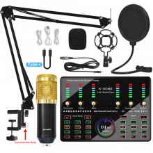 Microphone Sound Recording Microphone Kit With DJ10 Sound Card For Radio Braodcasting Singing Recording KTV Karaoke Mic Kit COD