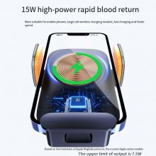 JK-685 15W 10W 7.5W 5W Solar Powered Wireless Charger Fast Wireless Charging Car Phone Holder for Qi-enabled Smart Phones for iPhone 15 15 Plus 15 Pro 15 Pro Max for Huawei Mate60 for Samsung Galaxy S