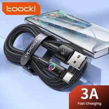 Toocki TQ-X45 3A USB-A to Type-C Cable PD Fast Charging Data Transmission Coppre Core Line 1.2M/1.8M Long for iPhone 15/15 Plus for Huawei Mate60 Pro for Samsung Galaxy S23 for Xiaomi 13Pro