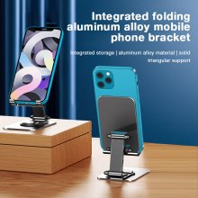 Q10 Aluminum Desktop Phone Stand Portable Folding Metal Mobile Phone Mount Bracket for Live Tablet COD