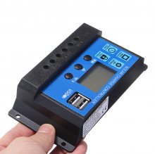 10A/20A/30A 12/24V LCD Display Photovoltaic Solar Controller with Dual USB Ports COD