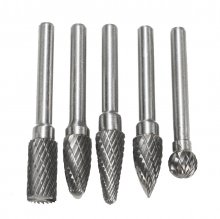 Drillpro RB29 5pcs 6mm Shank Tungsten Carbide Burr Rotary Cutter file Set Engraving Tool COD