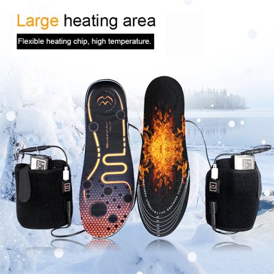 1 Pair of Heated Insoles Battery Powered Rechargeable Heated Shoes Insoles with Wrist Braces Winter Skiing Foot Warmers for Men and Women COD