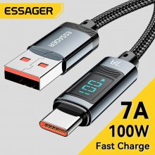 ESSAGER 7A USB-A to Type-C Cable QC Fast Charging Data Transmission Copper Core Line 1M/2M Long for iPhone 15 15 Plus for Samsung Galaxy Z Flip4 for Huawei Mate60 Pro for Xiaomi 13pro