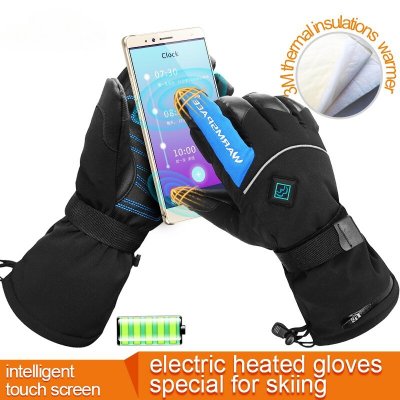 WARMSPACE 65℃ Smart Electric Heated Gloves Touch Screen Ski Gloves Battery Powered Self Heating 3M Waterproof Motorcycle Outdoor Sports Riding Electric Heating Gloves