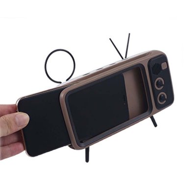 Bakeey Mini Retro TV Pattern Desktop Phone Stand Holder Lazy Bracket for Mobile Phone between 4.7 inch to 5.5 inch COD