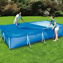 Square Swimming Pool Cover Ground Mat UV-resistant PE Rainproof Dust Cover Inflatable Pool Accessories For Outdoor Backyard Garden COD