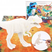38Pcs Jungle Wildlife Animal Diecast Dinosaur Model Puzzle Drawing Early Education Set Toy for Kids Gift COD