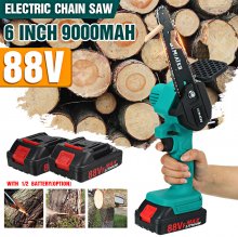 BLMIATKO 88VF 6 Inch Cordless Electric Chainsaw 3000W One-hand Handheld Garden Saws Wood Cutter COD
